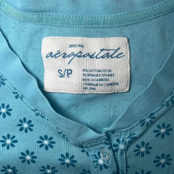 blue y2k Aeropostale henley top - Picture 6 of 7